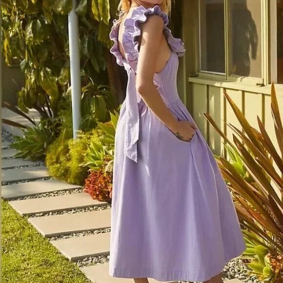 Free People Ruffle It Up Midi - Size Small - Lavender Fields - Picture 3 of 3